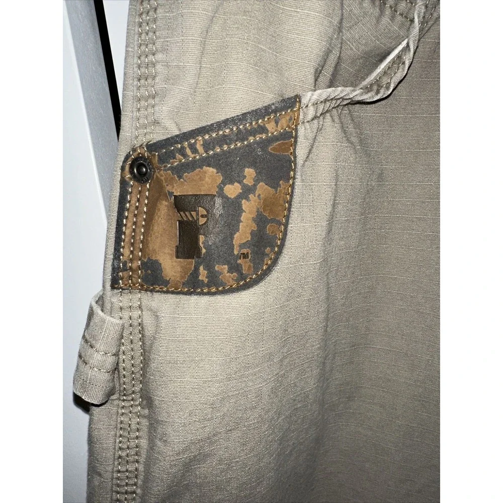 Mens wrangler riggs workwear pants Ripstop Carpenter 42x34 Khaki EUC